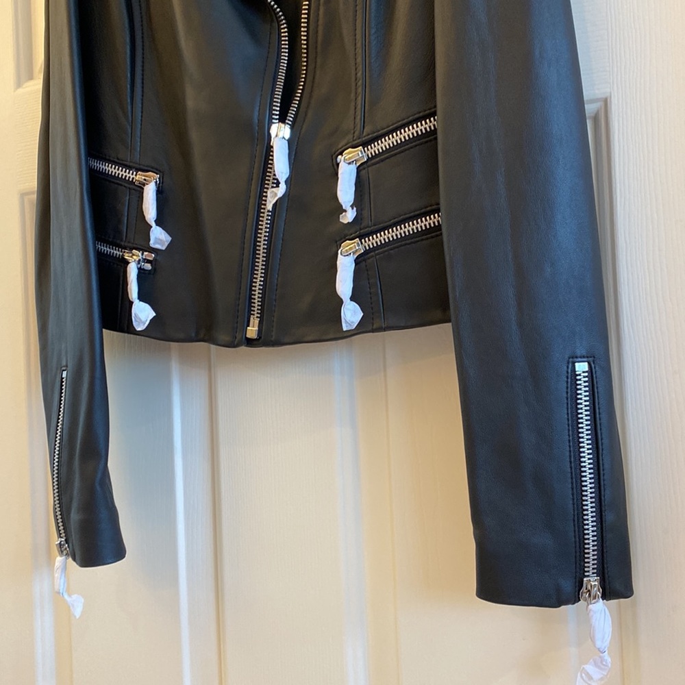 Michael Kors black lamb leather jacket, XS, NWT, Host pick🎉🎊 - Picture 3 of 8